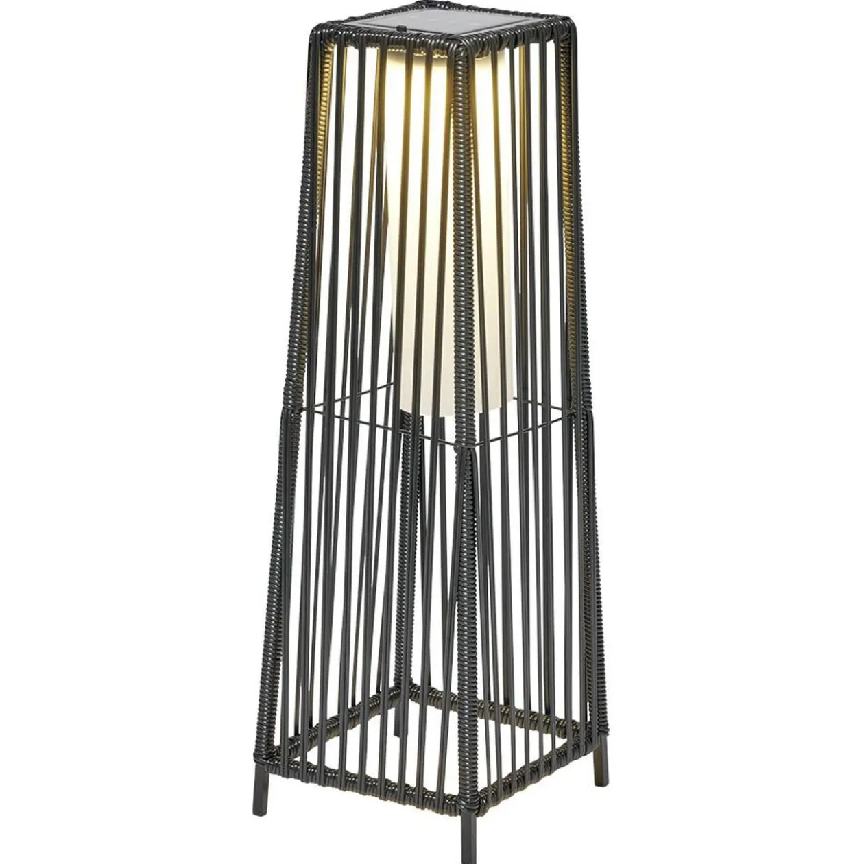 Lampe solaire à poser urban métal et plastique noir 22x22xH68cm