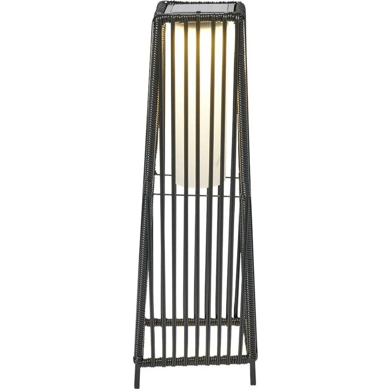 Lampe solaire à poser urban métal et plastique noir 22x22xH68cm