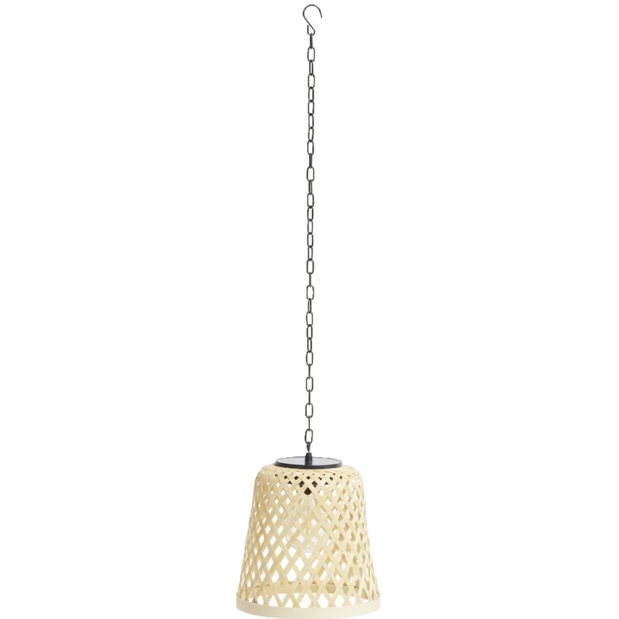 Lampe solaire suspension beige en bambou et fer Ø18xH20,5cm < Gifi Outlet