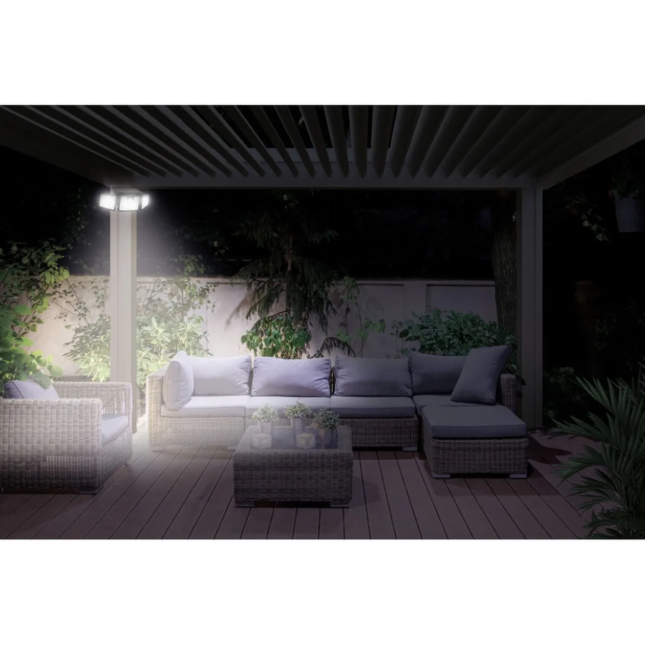 Lampe solaire triple LED 550 lumens détecteur de mouvement