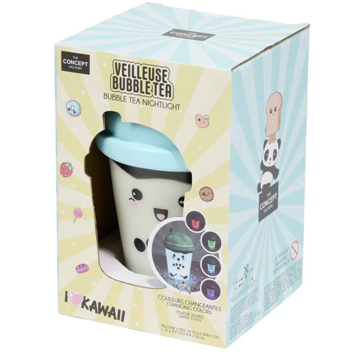 Lampe veilleuse kawaii smoothie forme bubble tea couleurs changeantes H15,3cm < Gifi Sale