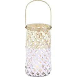 Lanterne avec anse en bois tressé bicolore < Gifi Outlet