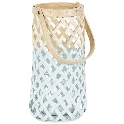 Lanterne avec anse en bois tressé bicolore < Gifi Outlet