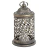 Lanterne bougie LED style oriental H15cm argenté