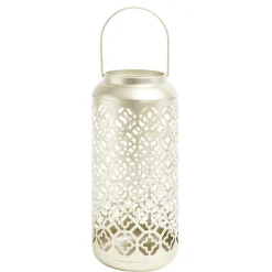 Lanterne carreaux de ciment ajourés métal doré Ø15xH34,5cm < Gifi Clearance