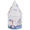 Lanterne design bateau 3 LED Ø7,5xH15cm blanc et bleu