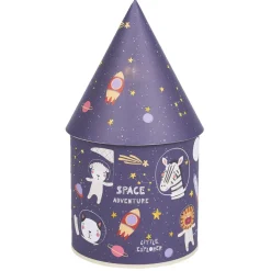 Lanterne design espace 3 LED Ø7,5xH15cm violet