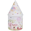 Lanterne design jeux plein air 3 LED Ø7,5xH15cm blanc et rose