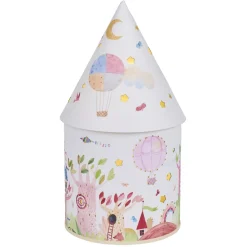 Lanterne design jeux plein air 3 LED Ø7,5xH15cm blanc et rose