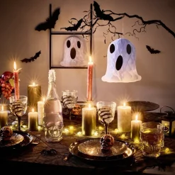 Lanterne Halloween LED décor citrouille plastique noir 7,5x7,5xH15,5cm (2 modèles) < Gifi New