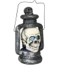 Lanterne Halloween tête de mort grise et blanche