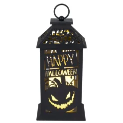 Lanterne Happy Halloween LED blanc chaud