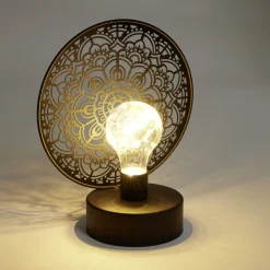 Lanterne LED rosace métal noir 18x10xH21,5cm