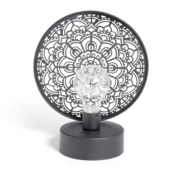 Lanterne LED rosace métal noir 18x10xH21,5cm