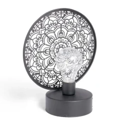 Lanterne LED rosace métal noir 18x10xH21,5cm