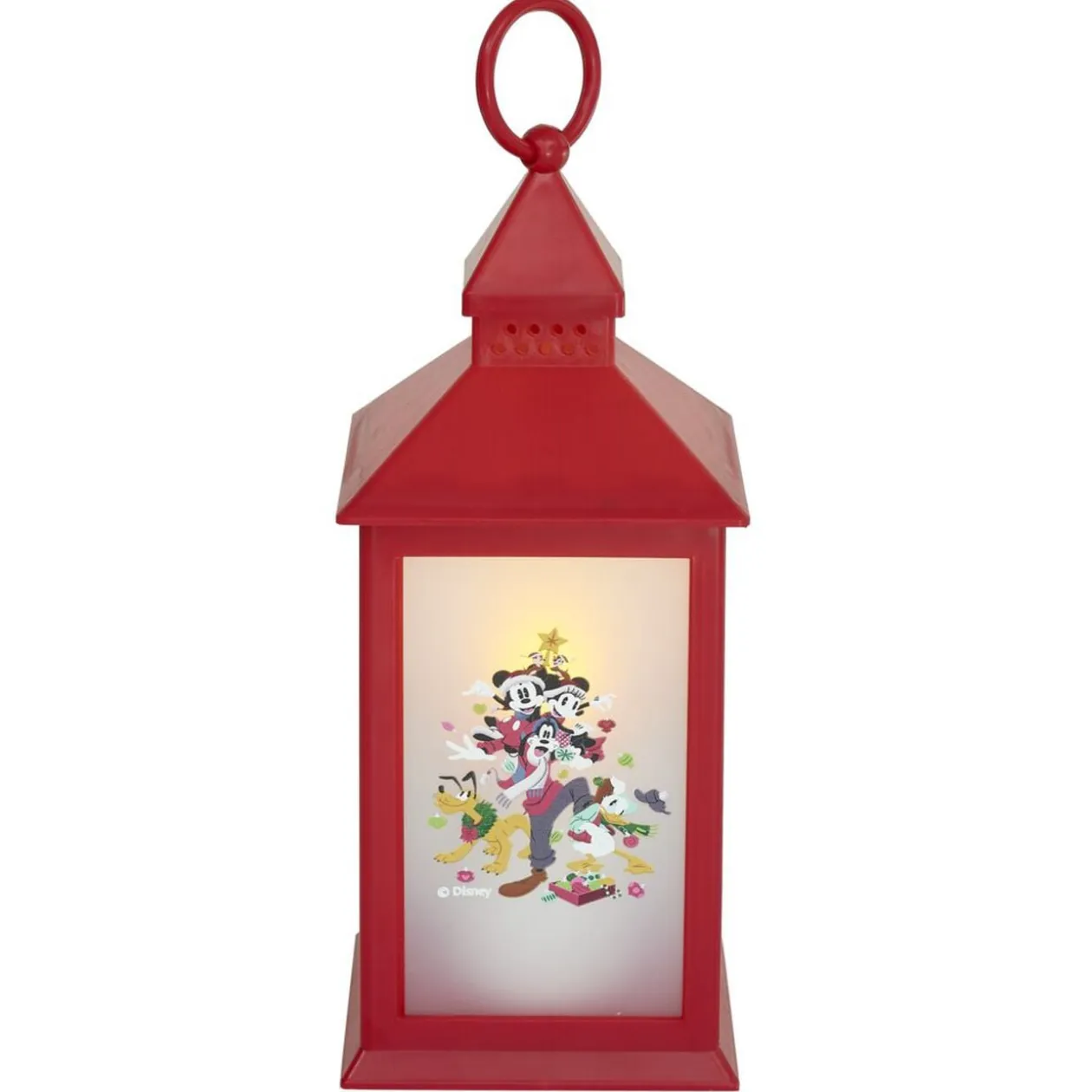 Lanterne lumineuse Disney Mickey Minnie plastique rouge 10,5x10,5xH24,5cm
