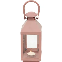 Lanterne photophore en métal rose