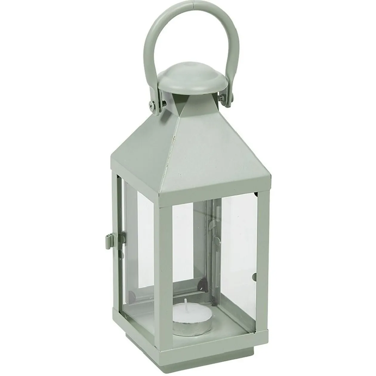 Lanterne photophore en métal vert