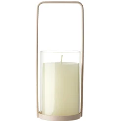 Lanterne pour bougie en métal et verre Ø8,5xH21cm (3 modèles)