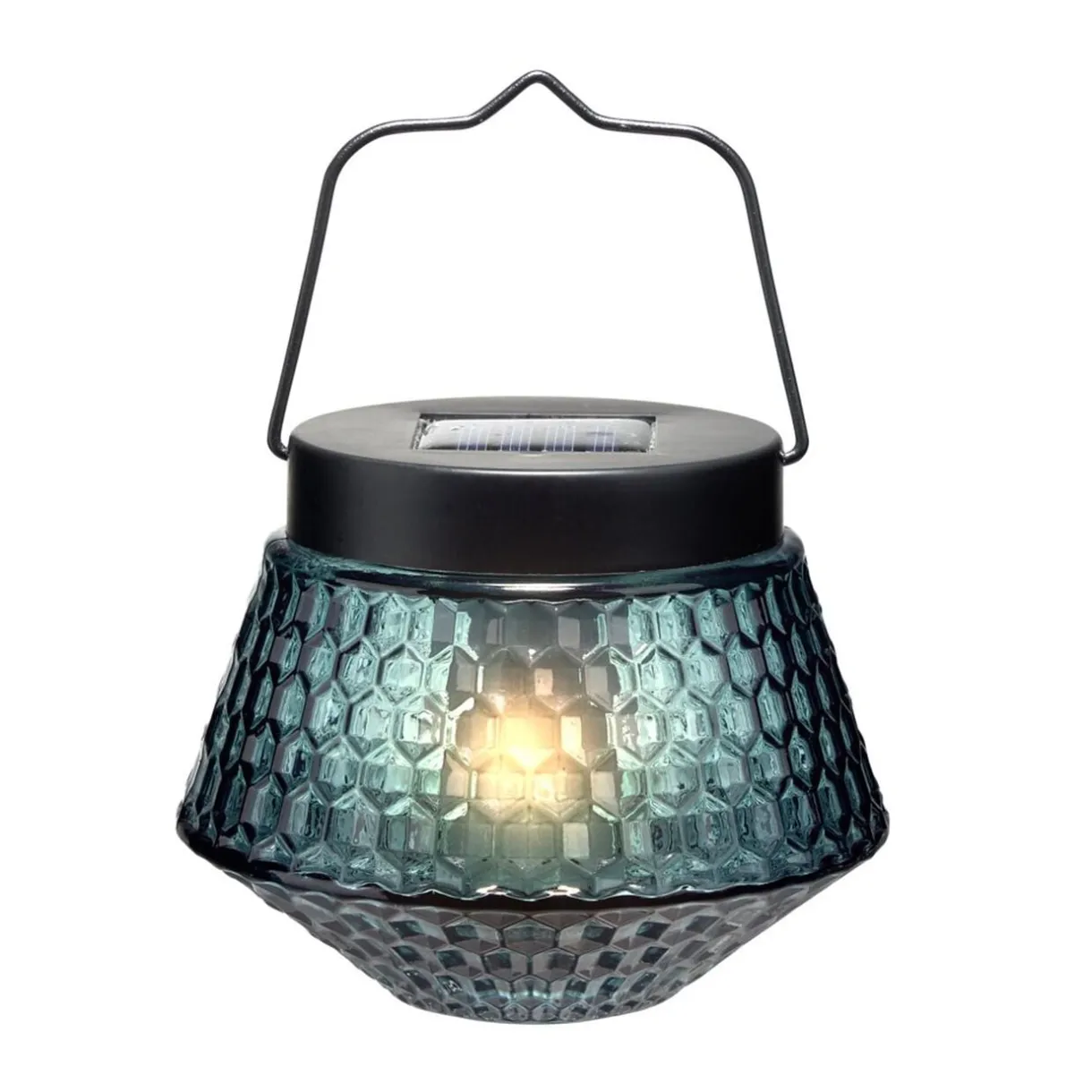 Lanterne solaire effet flamme en verre Ø12xH10,5cm < Gifi Outlet
