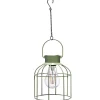 Lanterne solaire métal vert Ø14xH16/38cm