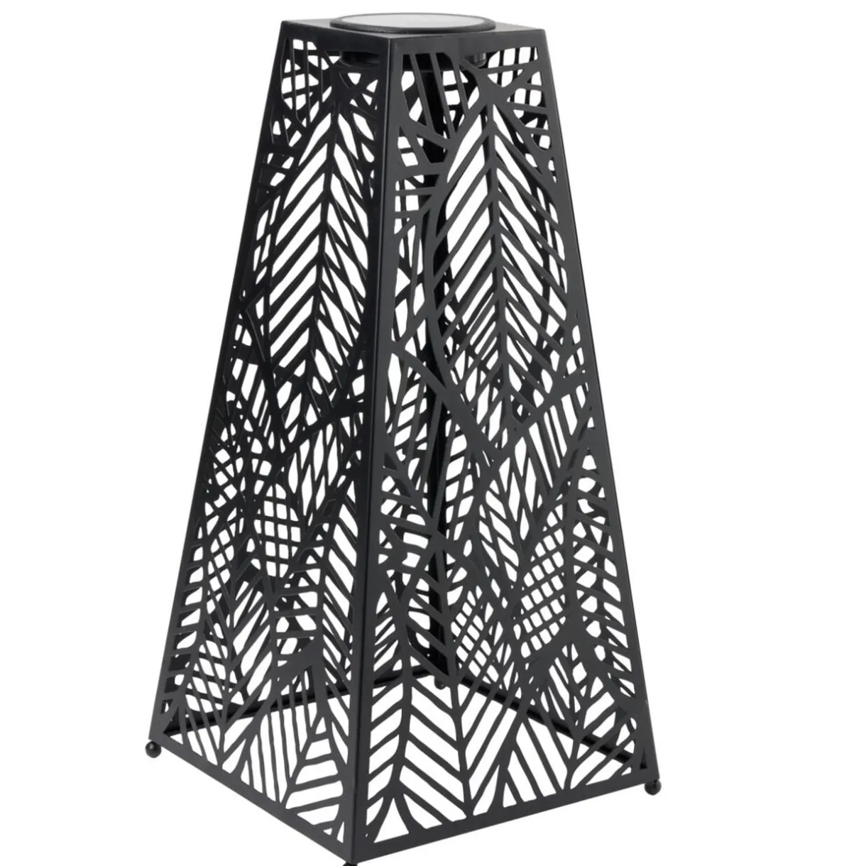 Lanterne solaire à poser métal ajouré noir 25x25xH50cm < Gifi Online
