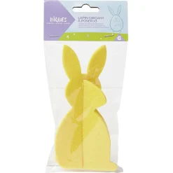 Lapin origami à poser déco Pâques feutrine Ø7,5xH15cm x3 < Gifi