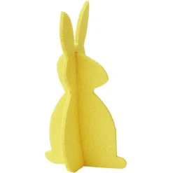 Lapin origami à poser déco Pâques feutrine Ø7,5xH15cm x3 < Gifi