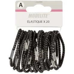 Élastique noir fil métallique brillant x20 < Gifi
