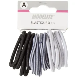 Élastique sans métal noir gris blanc x18 < Gifi Online