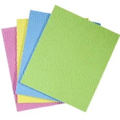 Lavette x4 en cellulose 15,5x18cm 4 couleurs assorties