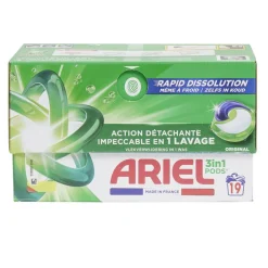 Lessive capsule Ariel Original 3en1 Pods 19 lavages < Gifi Discount