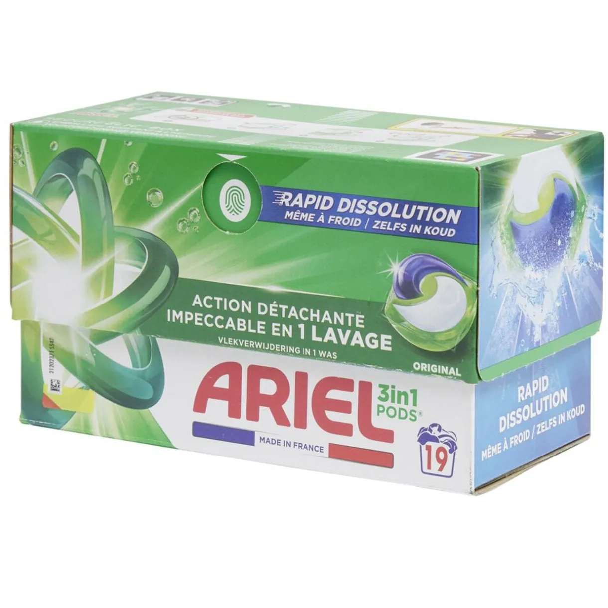 Lessive capsule Ariel Original 3en1 Pods 19 lavages < Gifi Discount