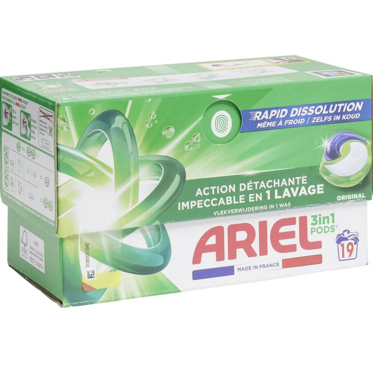 Lessive capsule Ariel Original 3en1 Pods 19 lavages < Gifi Discount