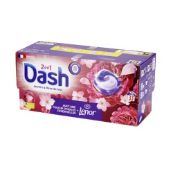 Lessive capsule Dash 2en1 Lenor jasmin et rose de Mai 33 lavages