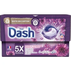 Lessive 19 capsules tout en 1 Dash bouquet floral