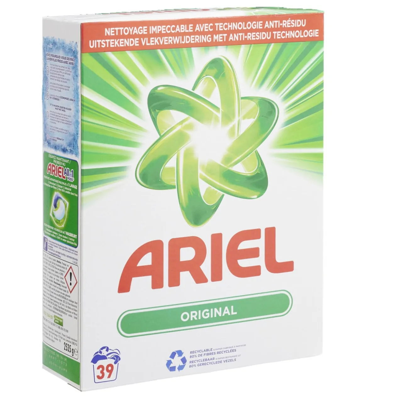 Lessive poudre Ariel Original 2,72 kg - 39 lavages