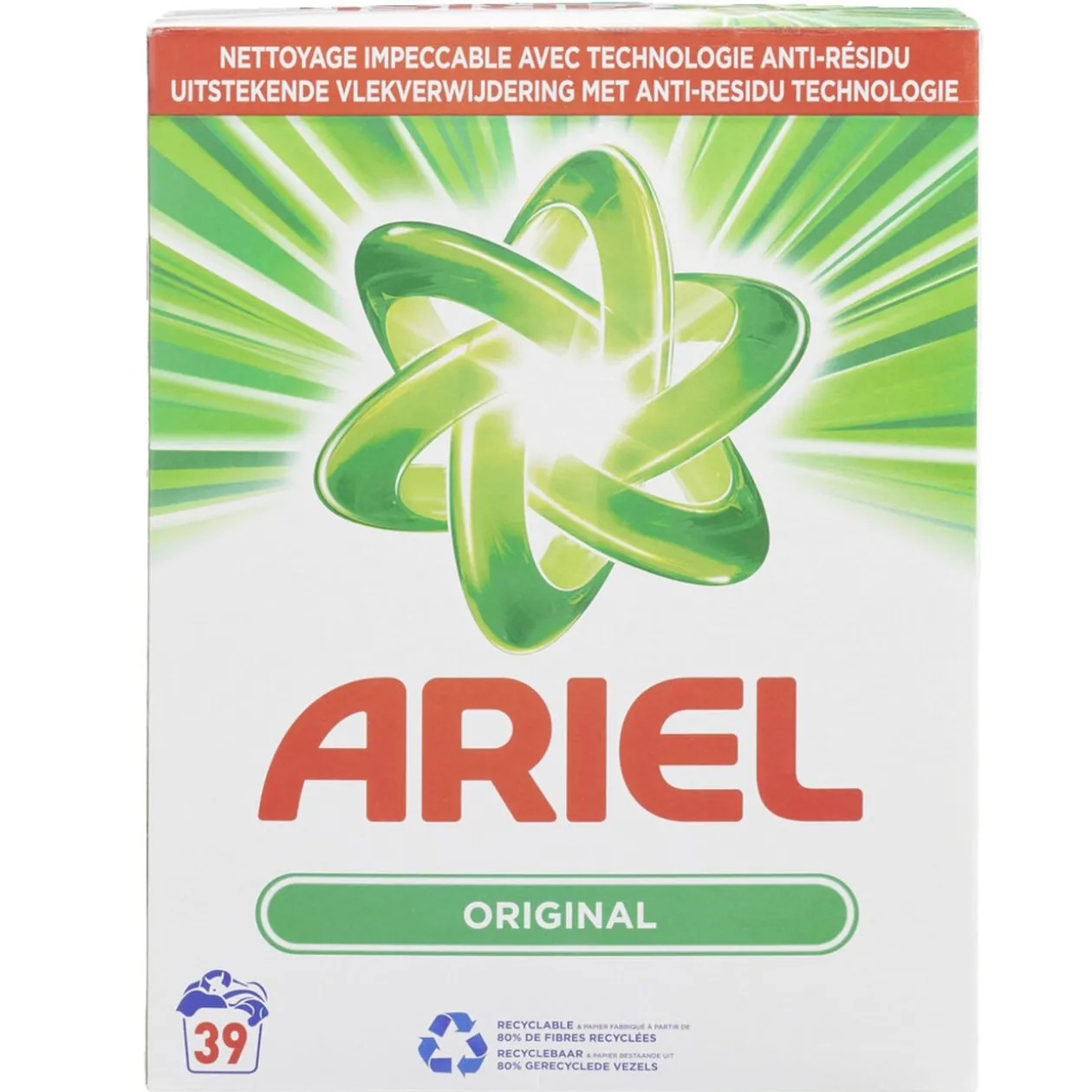 Lessive poudre Ariel Original 2,72 kg - 39 lavages