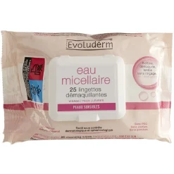 Lingette eau micellaire Peaux sensibles x25
