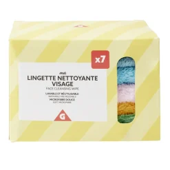 Lingette nettoyante visage x7 lavable et réutilisable microfibre douce 22,5x22,5cm < Gifi Sale