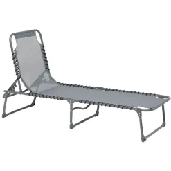Lit de camp pliant gris 190x60xH30 cm < Gifi Sale