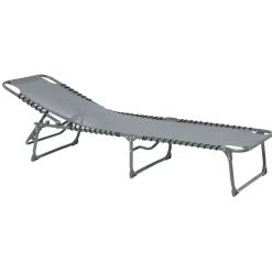 Lit de camp pliant gris 190x60xH30 cm < Gifi Sale