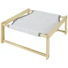 Lit hamac pour animaux en pin et polyester beige/gris - 37x39xH.15cm