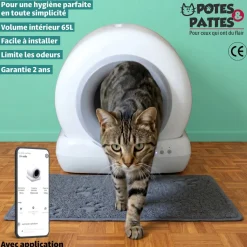 Litière auto-nettoyante pour chat plastique blanc 55x48xH50cm < Gifi Clearance