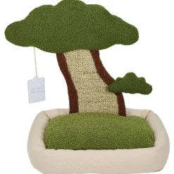 Lit pour chat avec griffoir forme arbre pin et corde de sisal < Gifi New