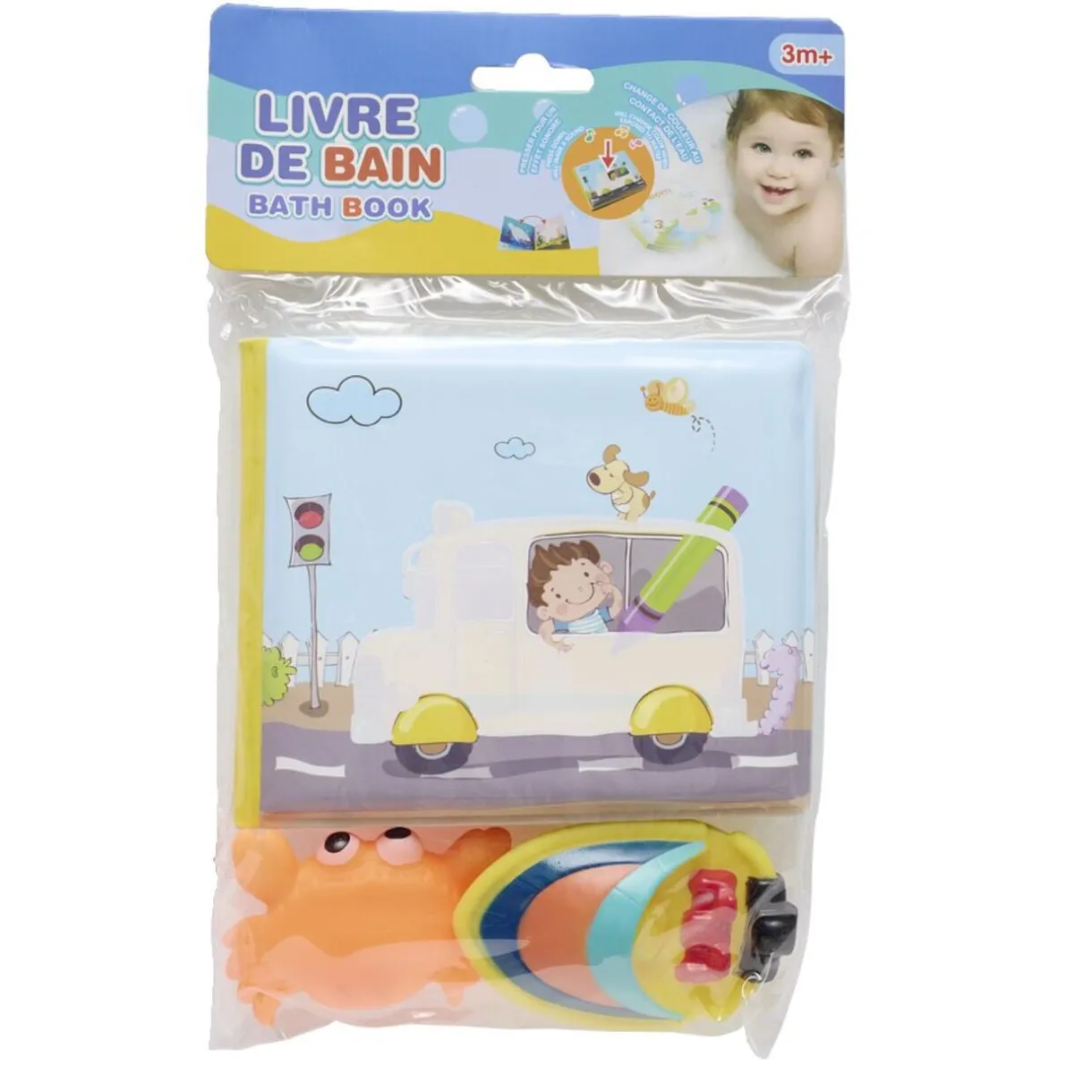 Livre de bain avec 2 jouets plastique (2 modèles) < Gifi New