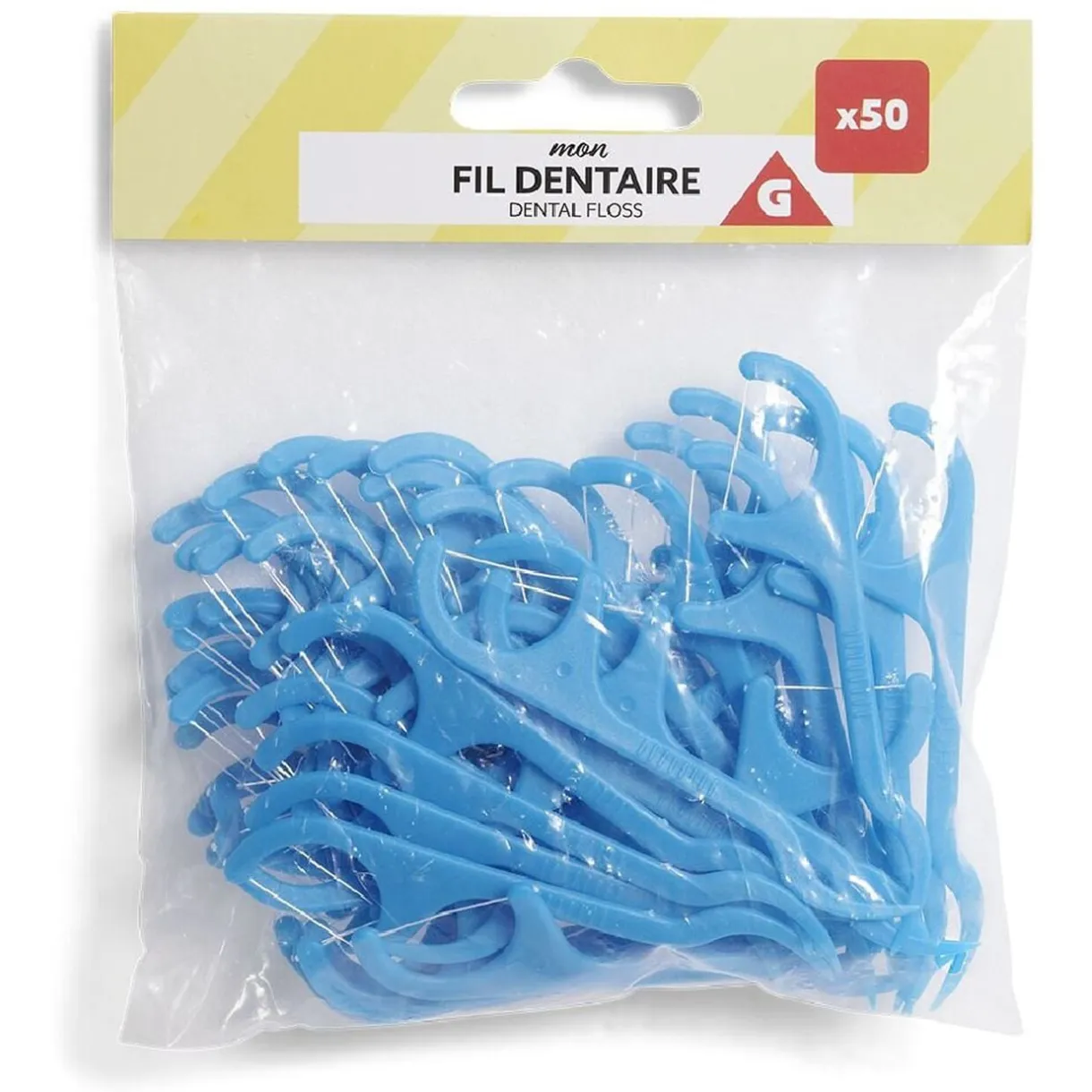 Lot 50 bâtons de fil dentaire avec manche ergonomique < Gifi Hot