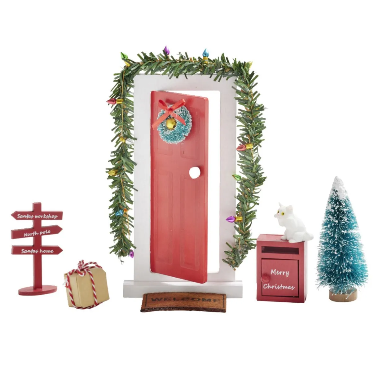 Lot de 8 accessoires "entrée" en bois pour lutin farceur L20x14x4cm < Gifi Hot