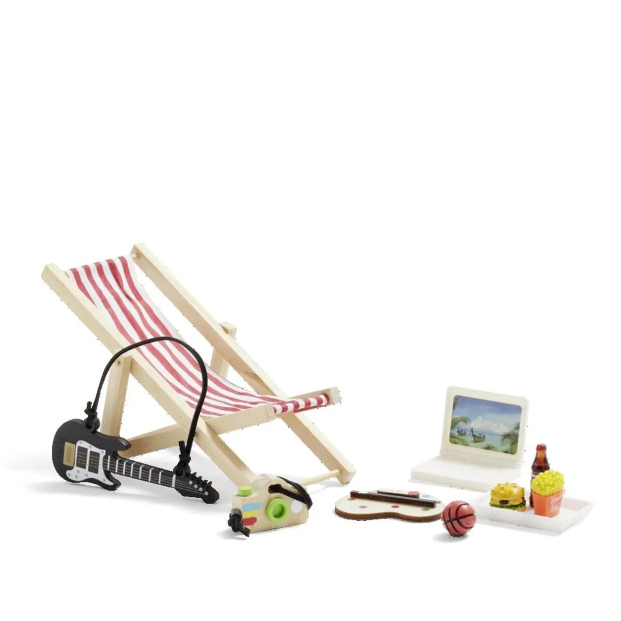 Lot de 8 accessoires "vacances" en bois pour lutin farceur L20x14x4cm < Gifi Hot