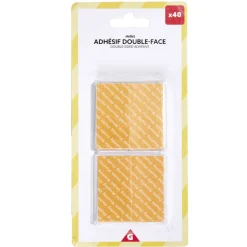 Lot de 40 adhésifs double face multiusage 2,5x2,5cm